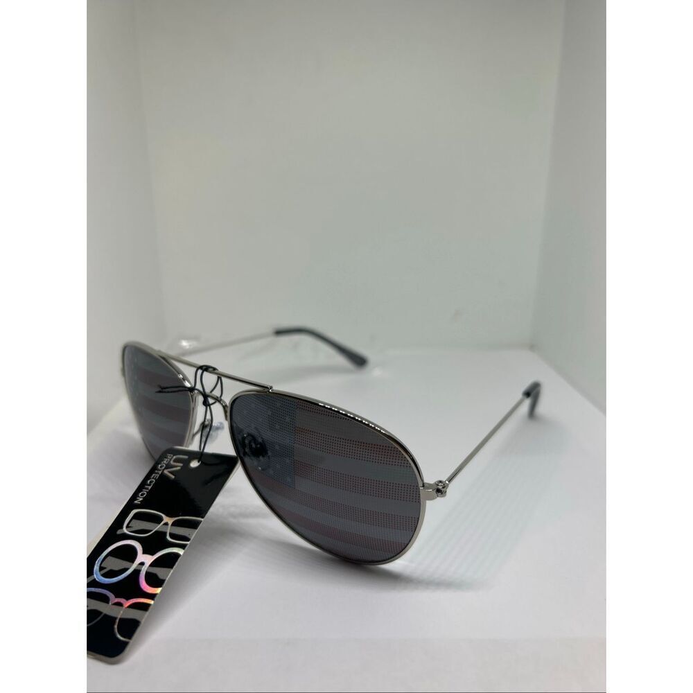 Patriotic Aviator Sunglasses American Flag Lens UV Protection Unisex - Picture 2 of 4